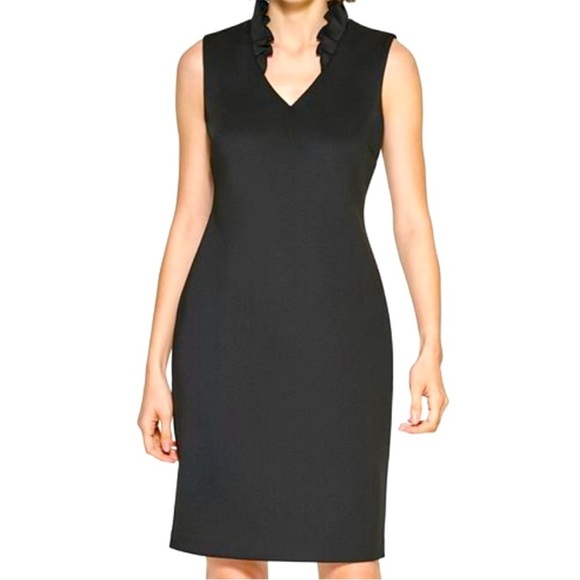 Calvin Klein Dresses & Skirts - NWT Calvin Klein Black Sleeveless Ruffle Dress